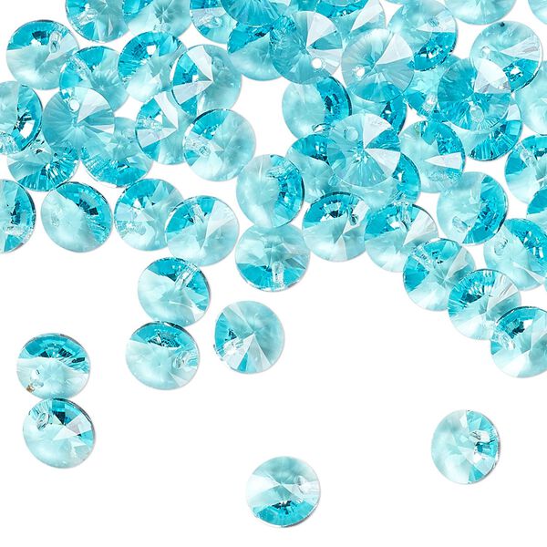 Drop 720pk light turquoise, Swarovski&reg; 6mm pendant mini disk 6428 image number 1