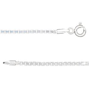 Chain 1pkg1 sterling silver Venetian box, 1.8mm / mixed clasp, 24 inch
