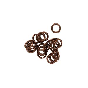 Jump ring 1pkg25 niobium, 5mm round, 20 gauge / 3.4mm inside diameter / bronze