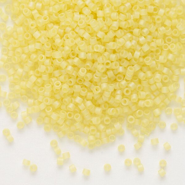 Seed bead, Delica&reg;, glass, pkg/7.5g, #11 round, translucent matte rainbow yellow (DB-0854). image number 0
