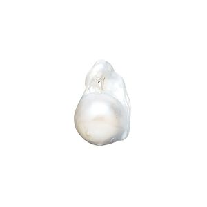 Cultured freshwater pearl, 1pkg1 15x12mm-21x14mm vertically-drilled baroque C grade, bleached white