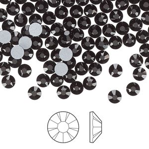Flat back 144pk jet foil back, Preciosa MAXIMA Czech crystal rhinestone 3.8-4mm chaton rose round SS16