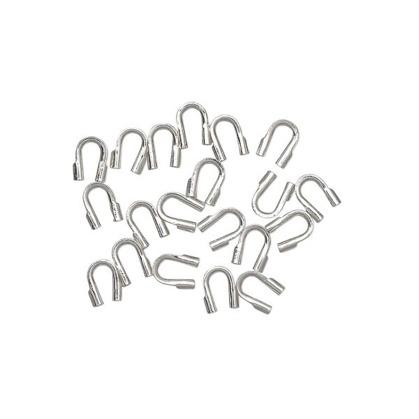 Wire guard 1pkg100 sterling silver, 5mm tube / approx 0.5mm inside diameter, Accu-Guard&trade; image number 0
