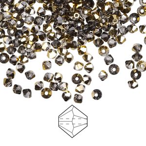 Bead 48pk crystal aurum, Preciosa Czech crystal 3mm bicone