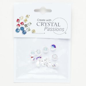 Bead 1pkg12 crystal AB, Crystal Passions&reg;, 6x4mm saucer