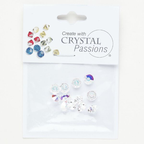 Bead 1pkg12 crystal AB, Crystal Passions&reg;, 6x4mm saucer image number 0