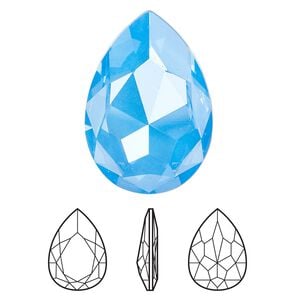 Fancy stone 1pk crystal electric blue ignite LacquerPRO, Crystal Passions&reg; 30x20mm pear 4327