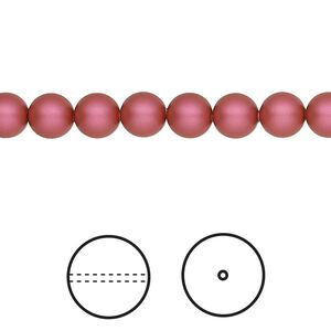 Pearl 500pk mulberry pink, Swarovski&reg; 6mm round 5810