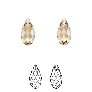 Briolette 144pk light Colorado topaz, Swarovski&reg; 13x6.5mm pendant drop 6010