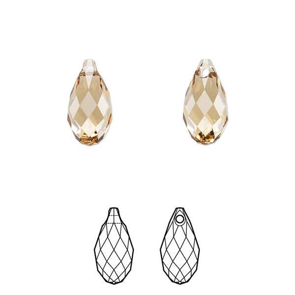 Briolette 144pk light Colorado topaz, Swarovski&reg; 13x6.5mm pendant drop 6010 image number 0
