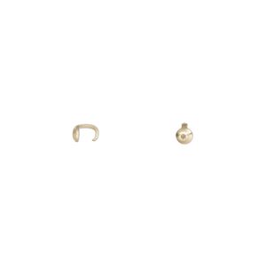 Bead tip standard 1pkg1 14Kt gold, 3.5x3mm / open loop / 0.029 inch inside diameter, Hot Tips&reg;