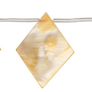 Mother-of-pearl shell 1pkg1, top-drilled flat diamond bead 15 inch orange 35x4mm-37x8mm