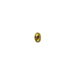 Cabochon, paua shell (dyed / coated), gold, 6x4mm calibrated oval, Mohs hardness 3-1/2. Sold per pkg of 10.