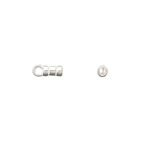 Crimp end 1pkg4 sterling silver, 6x3.5mm tube / loop / 2mm inside diameter, JBB Findings image number 0