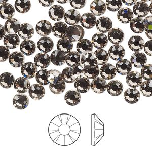 Flat back 144pk black diamond foil back, Preciosa MAXIMA Czech crystal rhinestone 4.6-4.8mm chaton rose round SS20