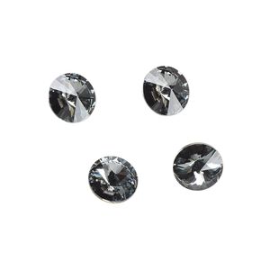 Chaton 48pk crystal silver night foil back, Crystal Passions&reg; 8.16-8.41mm rivoli SS39 1122
