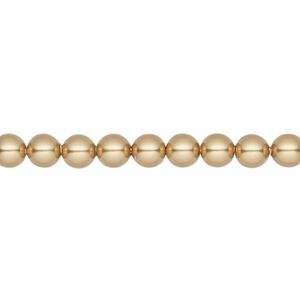 Pearl 500pk bright gold, Swarovski&reg; 5mm round 5810
