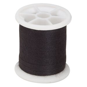Thread, Kevlar&reg;, black, 0.2mm diameter, 7-pound test. Sold per 50-yard spool.