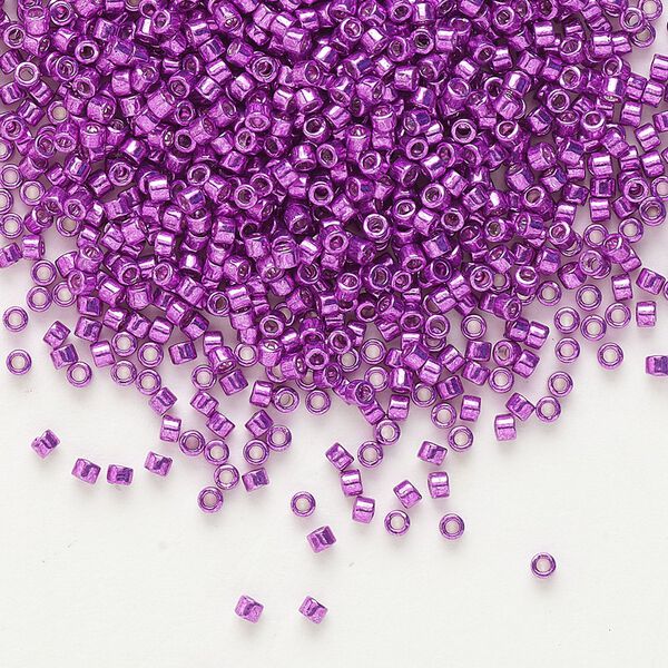 Seed bead, Delica&reg; 1pkg50g glass, #11 round, opaque galvanized magenta / outside dyed (DB-0431) image number 0