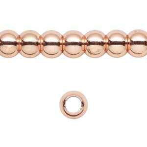 Bead 1pkg1 copper-finished, 8x6mm crow, brass 8 inch Dione&reg;