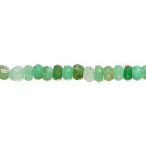 Chrysoprase 1pkg1, hand-cut faceted rondelle bead natural 8 inch 5x2mm-5x4mm