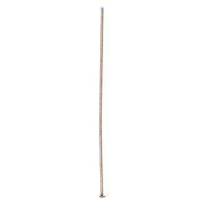 Head pin 1pkg100 copper-plated, 2.5 inch, 21 gauge brass antique