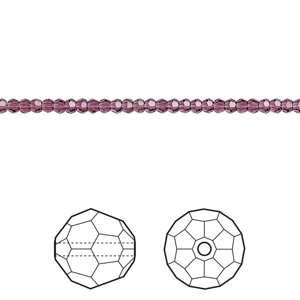 Bead 1440pk amethyst, Swarovski&reg; 2mm round 5000 image number 0