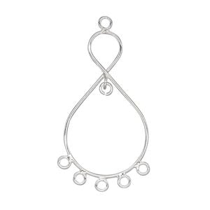 Drop, sterling silver, 29x17mm infinity with 6 loops. Sold per pkg of 2.