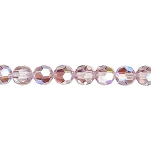 Bead 12pk light amethyst shimmer, Crystal Passions&reg; 6mm round 5000