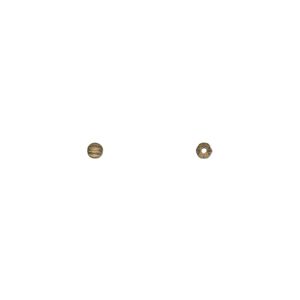 Bead 1pkg100 gold-plated, 2.5mm corrugated round, brass antique
