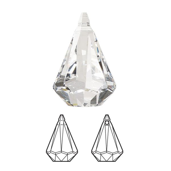 Drop 24pk crystal, Swarovski&reg; 24x15.5mm pendant prismatic 6022 image number 0