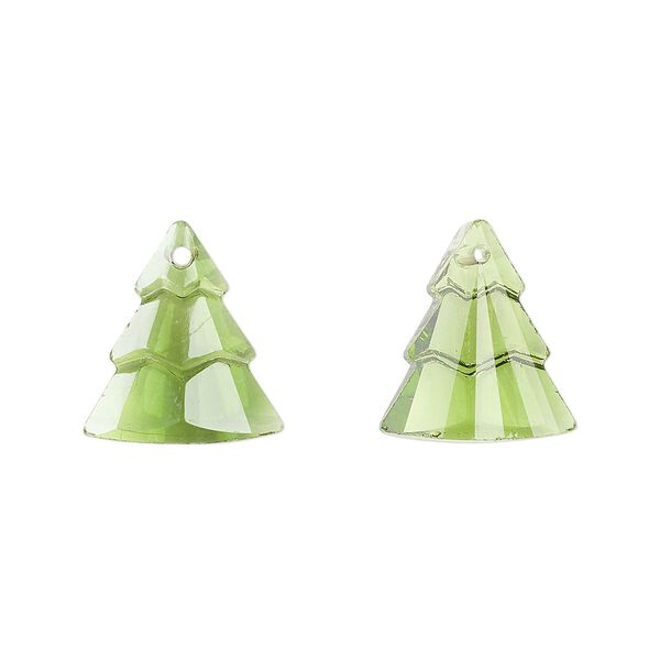 Drop 2pk transparent green, Celestial Crystal&reg; 15x13mm tiered tree image number 0