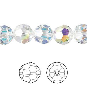 Bead 24pk crystal AB, Crystal Passions&reg; 10mm round 5000