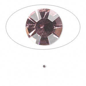Chaton, glass rhinestone, light amethyst purple, foil back, 1.3-1.35mm faceted round, PP6. Sold per pkg of 72.