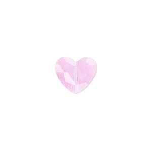 Bead 2pk transparent pink, Celestial Crystal&reg; 12x10mm heart