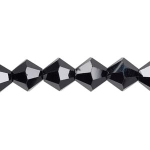 Bead 1pk opaque black, Celestial Crystal&reg; 10mm bicone 8 inch