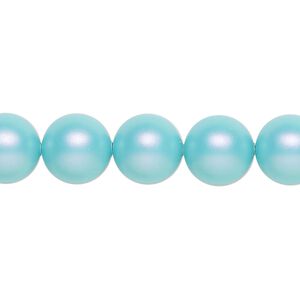 Pearl 100pk iridescent light turquoise, Swarovski&reg; 10mm round 5810