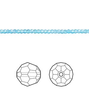 Bead 144pk aquamarine, Crystal Passions&reg; 2mm round 5000