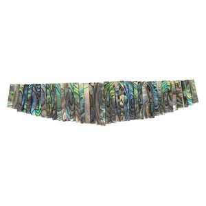 Bead, abalone shell (assembled), 10x3mm-40x5mm graduated hand-cut top-drilled fan, Mohs hardness 3-1/2. Sold per 39-piece set.