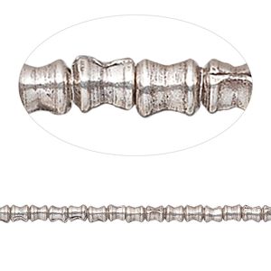 Bead 1pkg1 sterling silver, 3x2mm hourglass, antiqued 8 inch Hill Tribes