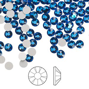 Flat back 144pk Capri blue foil back, Preciosa MAXIMA Czech crystal rhinestone 3.8-4mm chaton rose round SS16