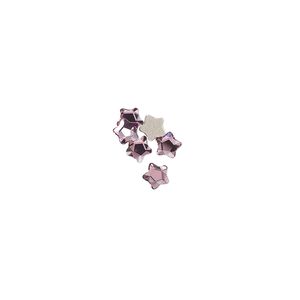 Flat back 6pk iris foil back, Crystal Passions&reg; 4mm star flower 3754