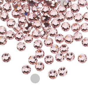 Flat back, Dance With Me&trade; crystal rhinestone, light rose, foil back, 4.6-4.8mm rose, SS20. Sold per pkg of 144 (1 gross).