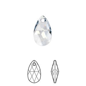 Drop 2pk crystal blue shade, Crystal Passions&reg; 16x9mm pendant pear 6106