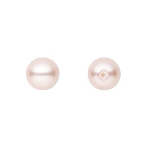 Pearl 4pk rosaline, Preciosa Czech crystal 10mm half-drilled round