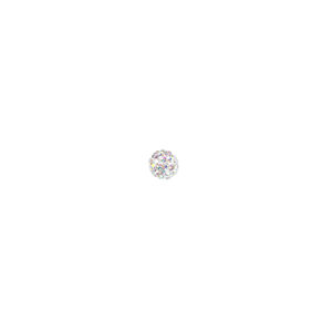 Bead, glass rhinestone / epoxy / resin, white and clear AB, 8mm round. Sold individually.