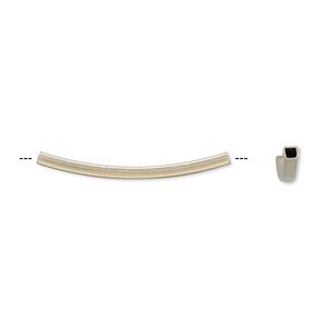 Bead 1pkg2 14Kt gold-filled, 26x2mm curved square tube / smooth