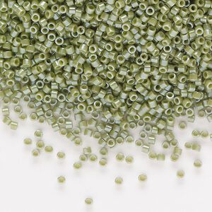 Seed bead, Delica&reg;, glass, pkg/7.5g, #11 round, opaque glazed luster cactus (DB-0263-1).