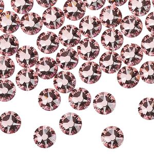 Flat back 288pk light rose foil back, Swarovski&reg; 6.32-6.5mm rose round SS30 2088