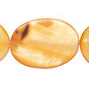 Mother-of-pearl shell 1pkg1, flat oval bead 15 inch orange 35x25mm-35x26mm image number 0